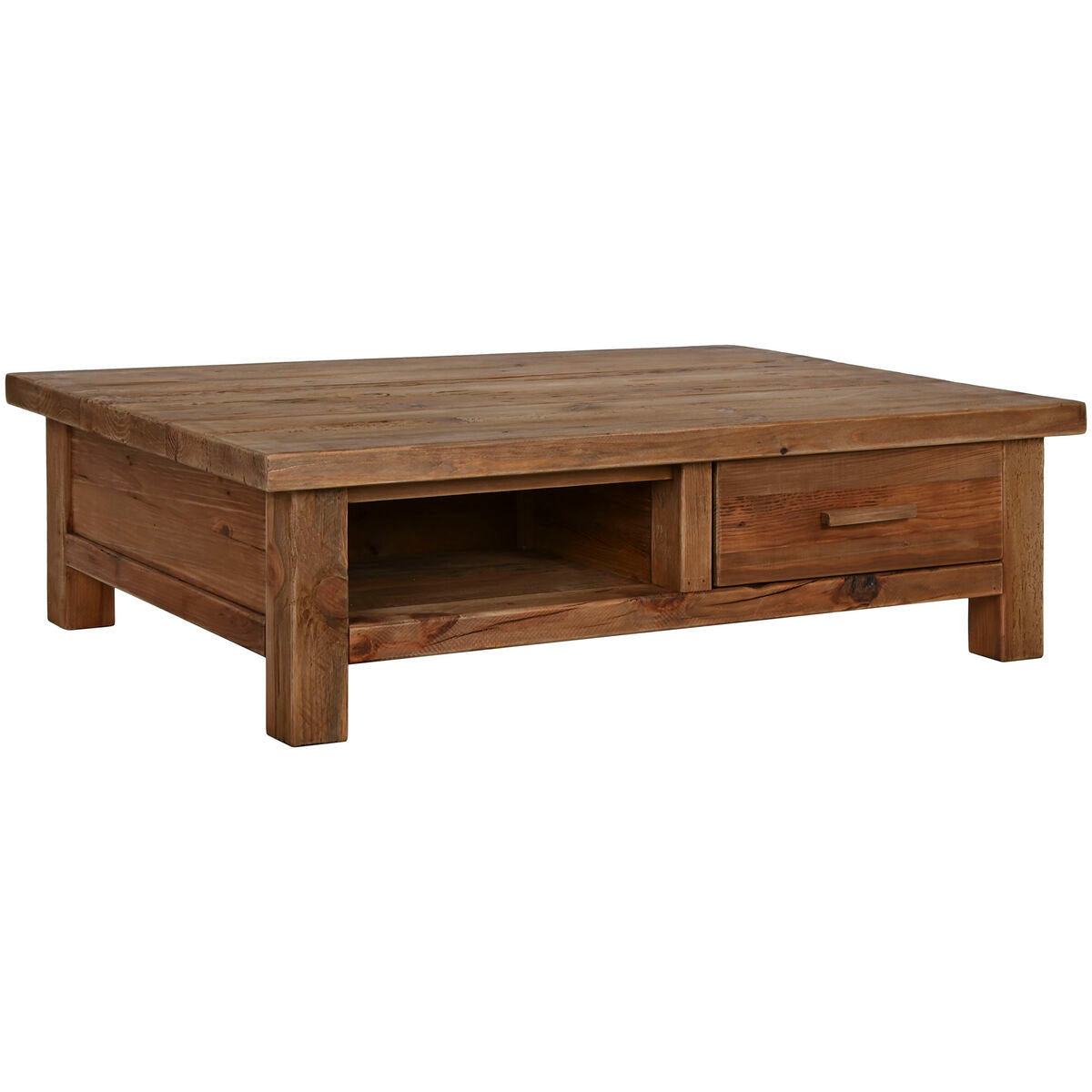 Mesa de centro de madera reciclada de pino, natural