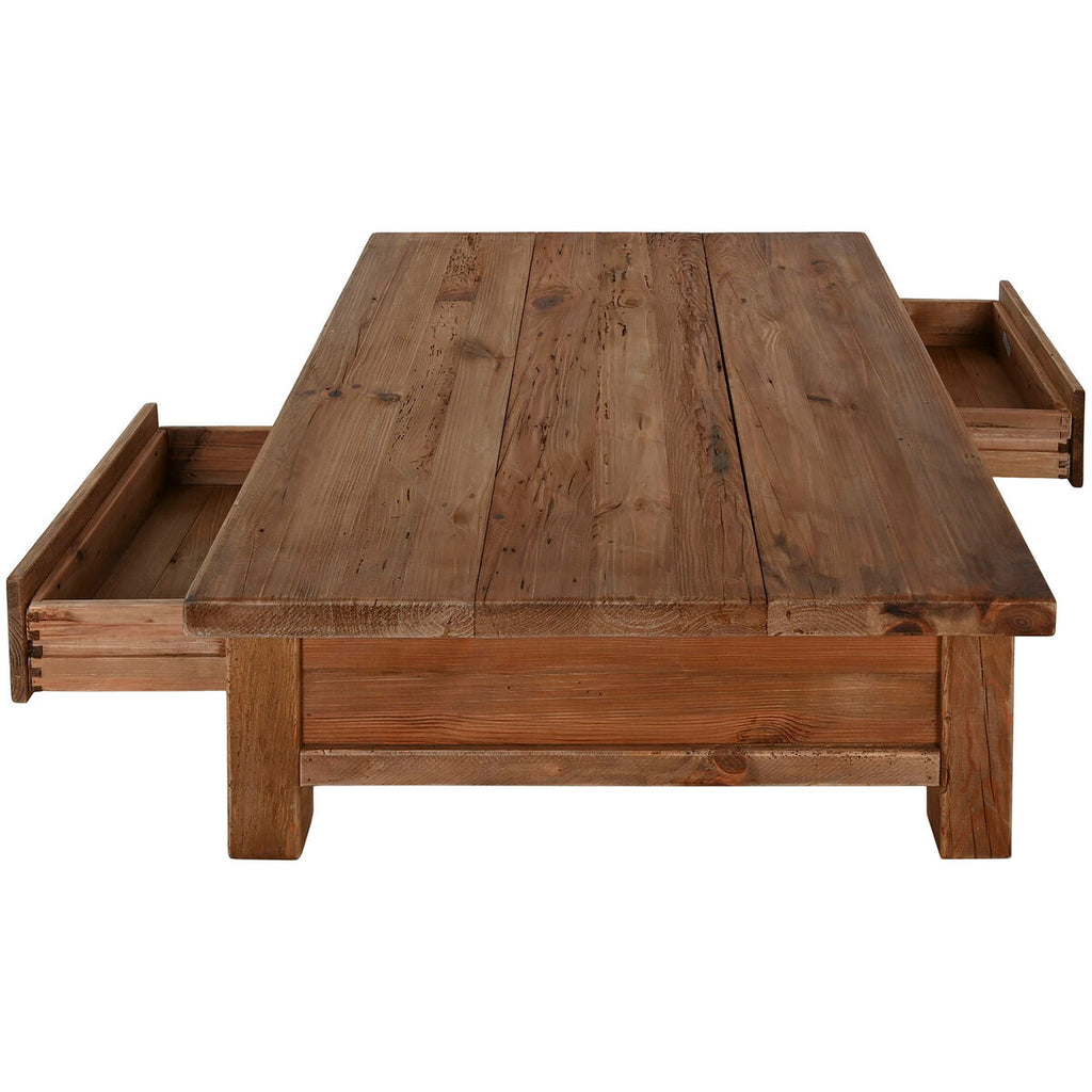 Mesa de centro de madera reciclada de pino, natural — imagen 6