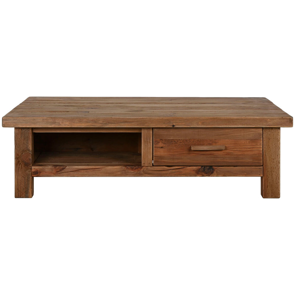 Mesa de centro de madera reciclada de pino, natural — imagen 5
