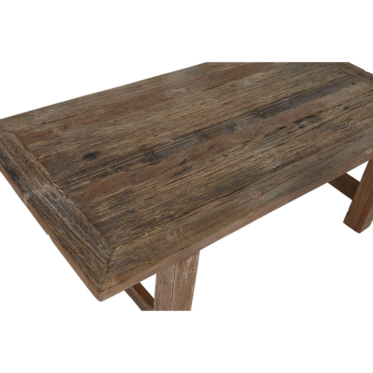 Mesa de centro natural de madera de teca, 140 x 70 x 45 cm — imagen 2