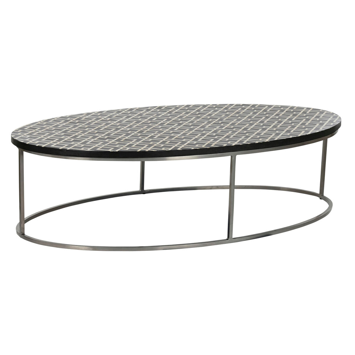 Mesa de centro de hueso, negro y marfil, 150 x 80 x 40 cm
