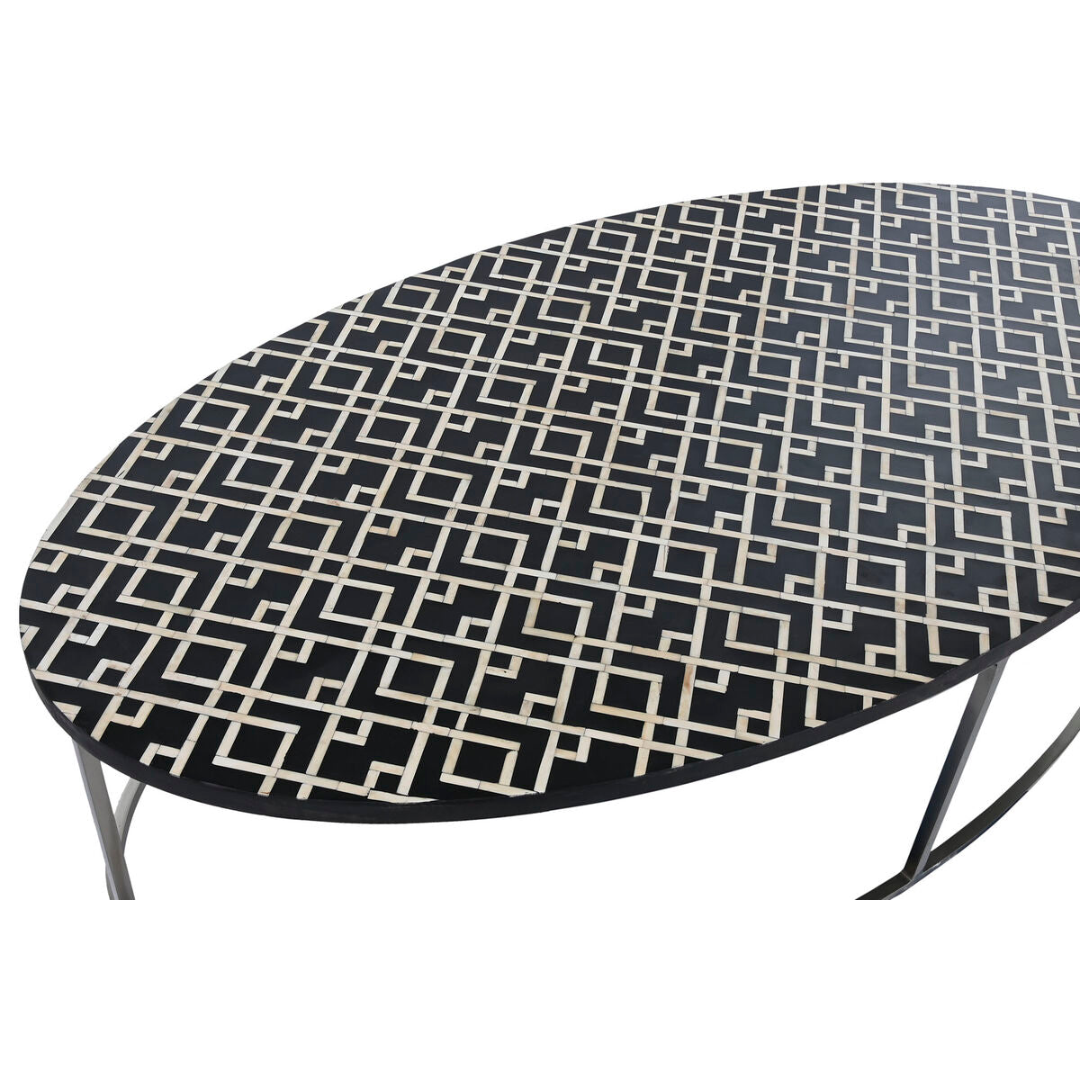 Mesa de centro de hueso, negro y marfil, 150 x 80 x 40 cm — imagen 2