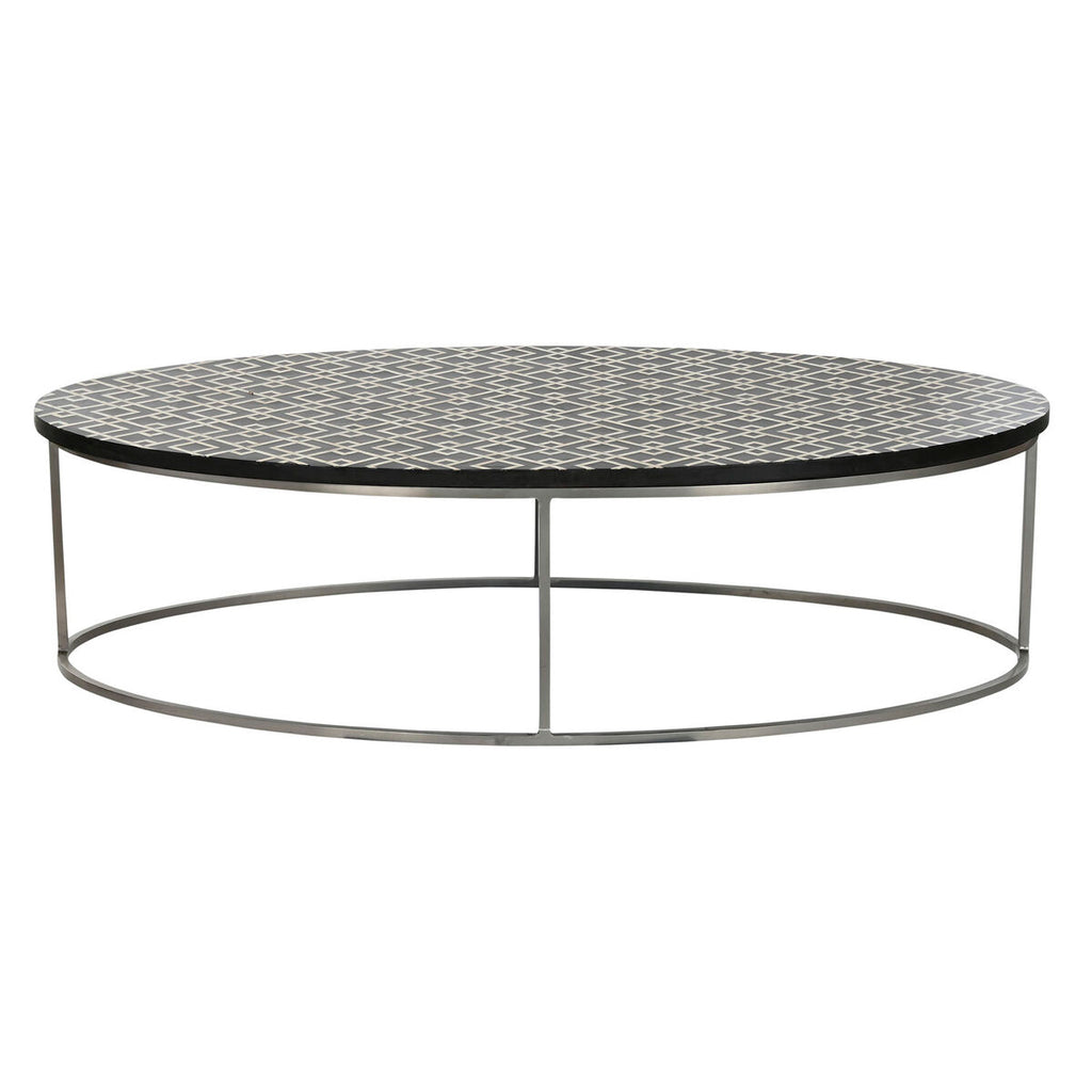 Mesa de centro de hueso, negro y marfil, 150 x 80 x 40 cm — imagen 6