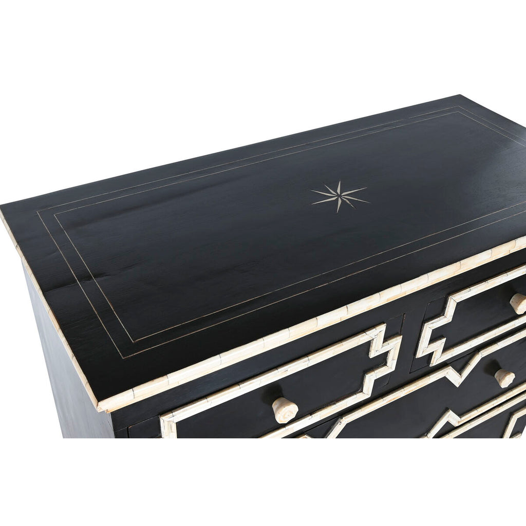 Cómoda de 4 cajones en hueso y negro, 111 x 51 x 99 cm — imagen 4