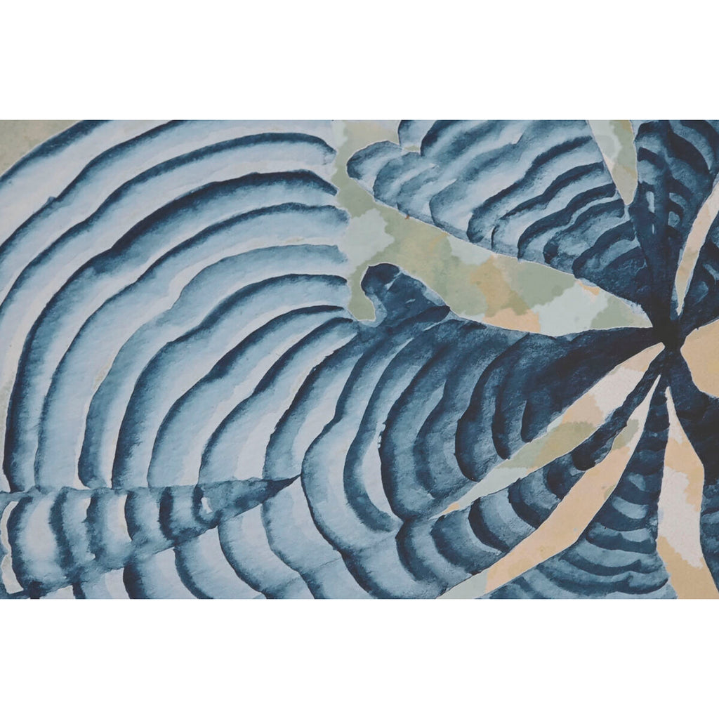 Juego de 6 cuadros azules de cristal y abeto, 50 x 3 x 65 cm — imagen 2