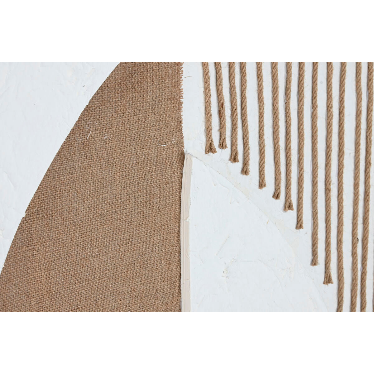 Cuadro abstracto pintado a mano, blanco y natural, 122,5 cm — imagen 4