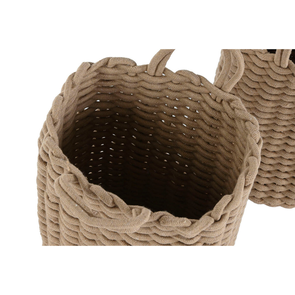 Juego de 2 cestas de cuerda blanca y beige, 30 x 30 x 43 cm — imagen 2