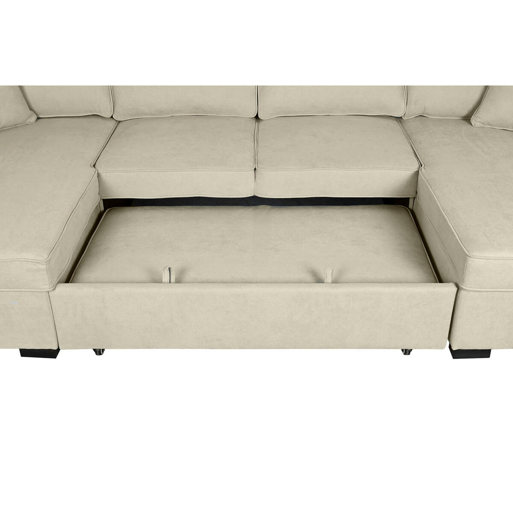 Sofá cama moderno color arena, 298 x 154 x 92 cm — imagen 9
