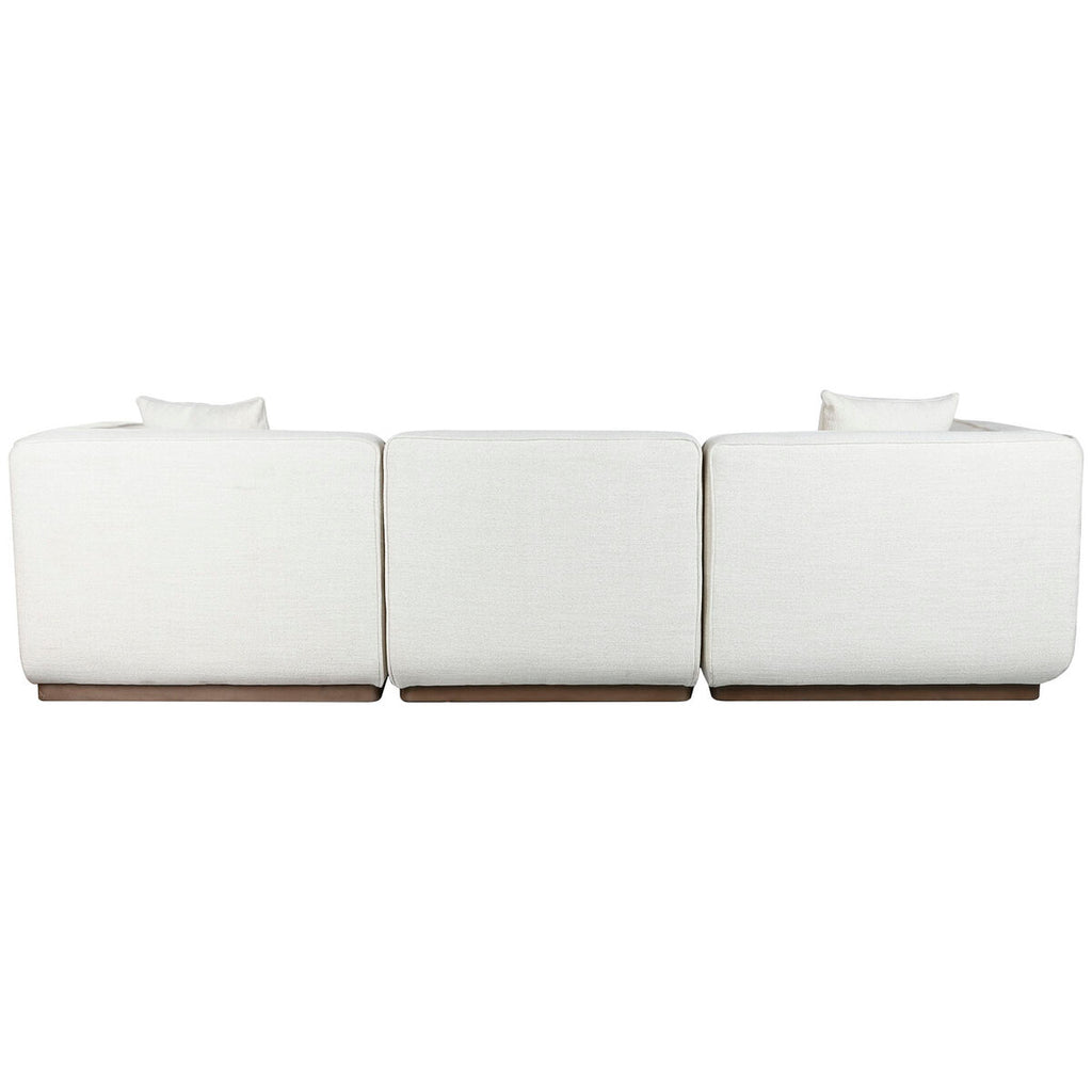 Sofá escandinavo crema de madera y poliéster, 279 x 171 x 72 cm — imagen 3