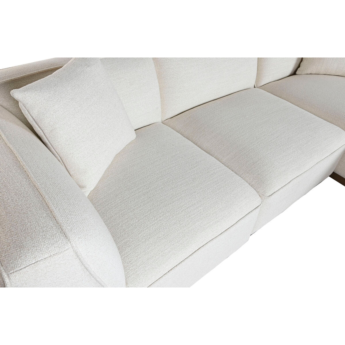 Sofá escandinavo crema de madera y poliéster, 279 x 171 x 72 cm — imagen 4