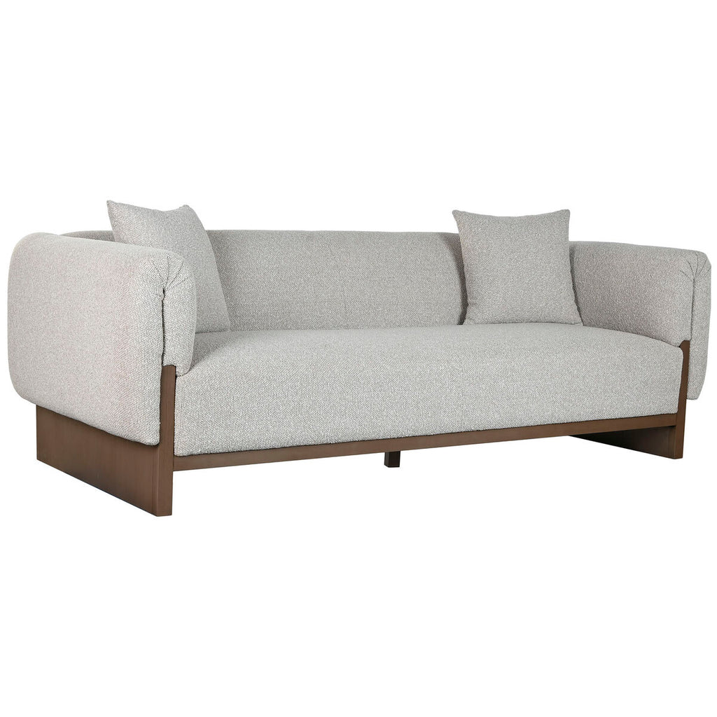 Sofá escandinavo de madera y poliéster, 220 cm