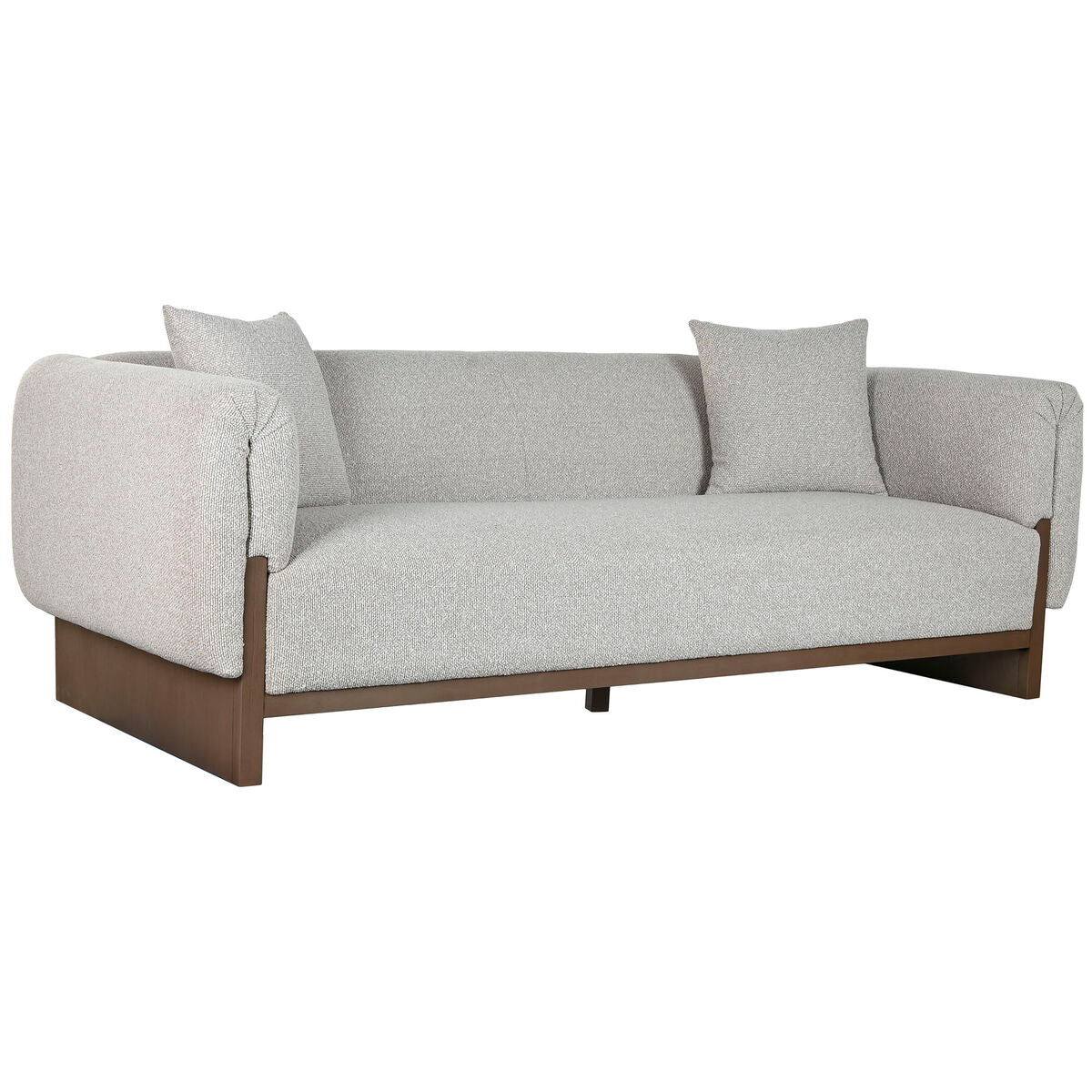 Sofá escandinavo de madera y poliéster, 220 cm