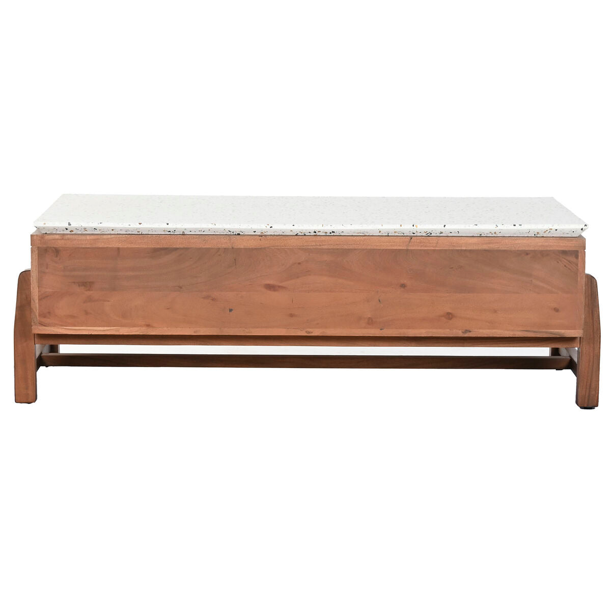 Mesa de centro rectangular de acacia y terrazo, 127 cm — imagen 7