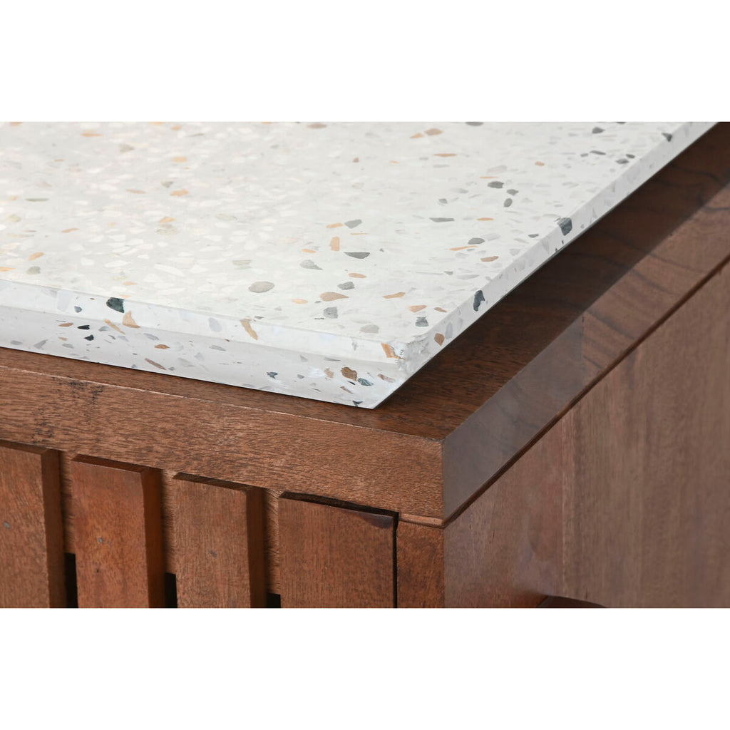 Mesa de centro rectangular de acacia y terrazo, 127 cm — imagen 5