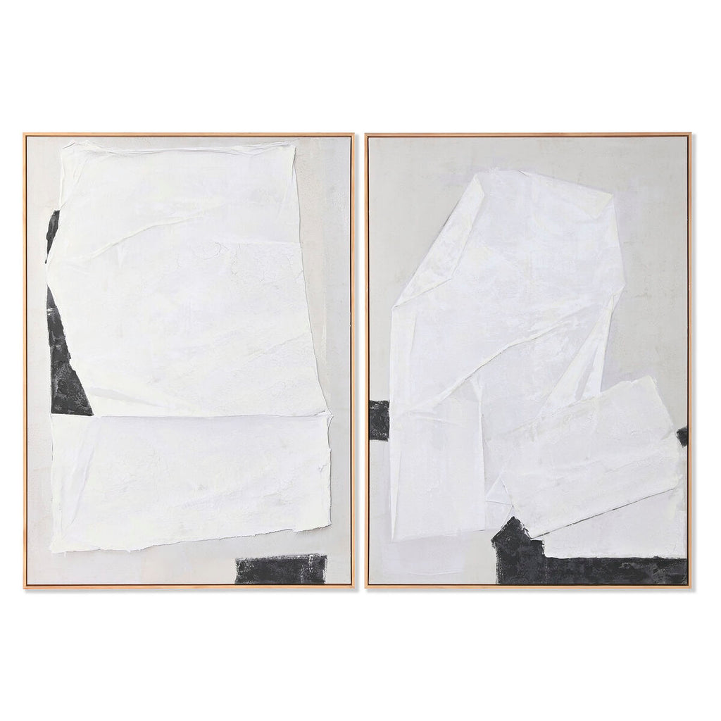 Cuadro abstracto de madera y lienzo, 103 x 4,3 x 143 cm