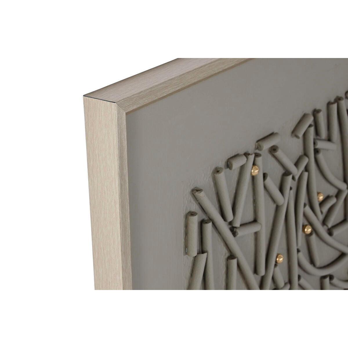 Lienzo pintado a mano en blanco, beige y dorado, 90 x 120 cm — imagen 2
