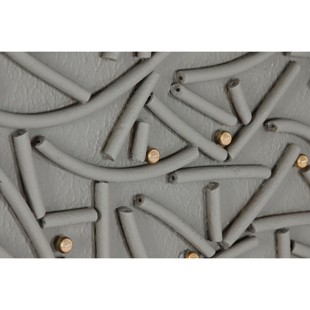 Lienzo pintado a mano en blanco, beige y dorado, 90 x 120 cm — imagen 3