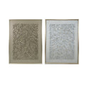 Lienzo pintado a mano en blanco, beige y dorado, 90 x 120 cm