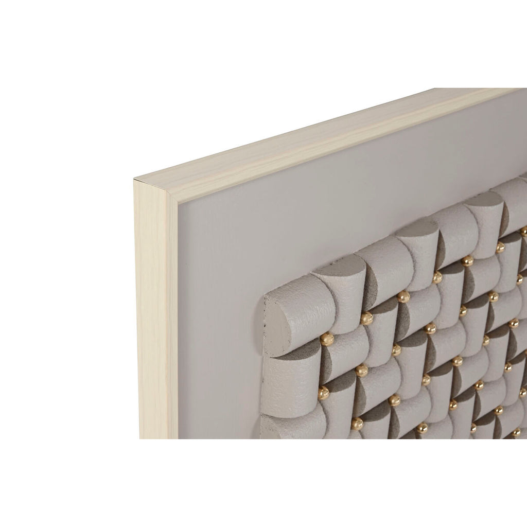 Cuadro lienzo pintado a mano en blanco y beige — imagen 2
