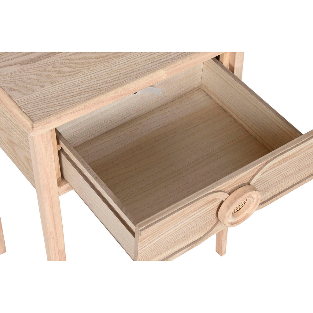 Mesita de noche natural de abeto y MDF, 48 x 35 x 65 cm — imagen 3