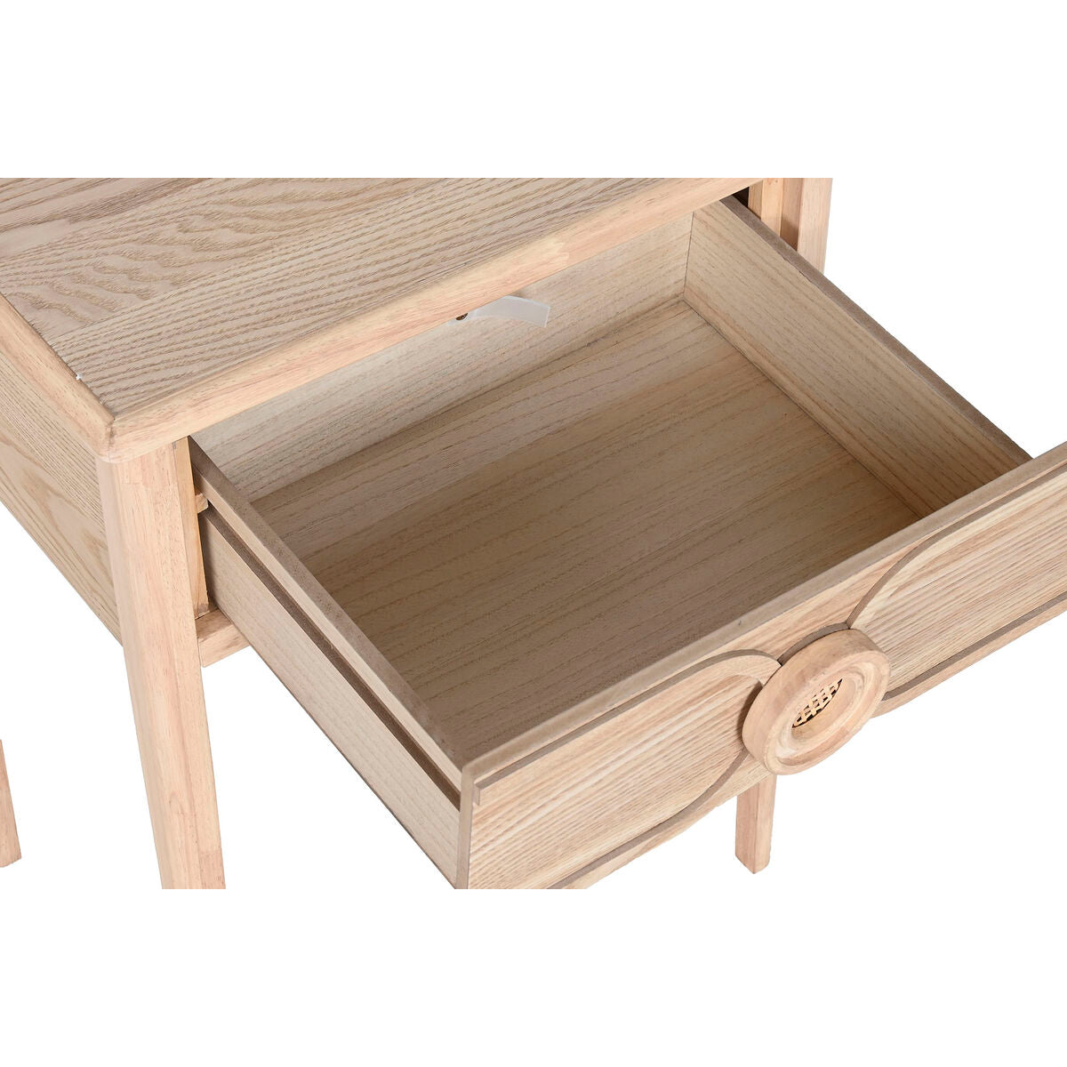 Mesita de noche natural de abeto y MDF, 48 x 35 x 65 cm — imagen 3