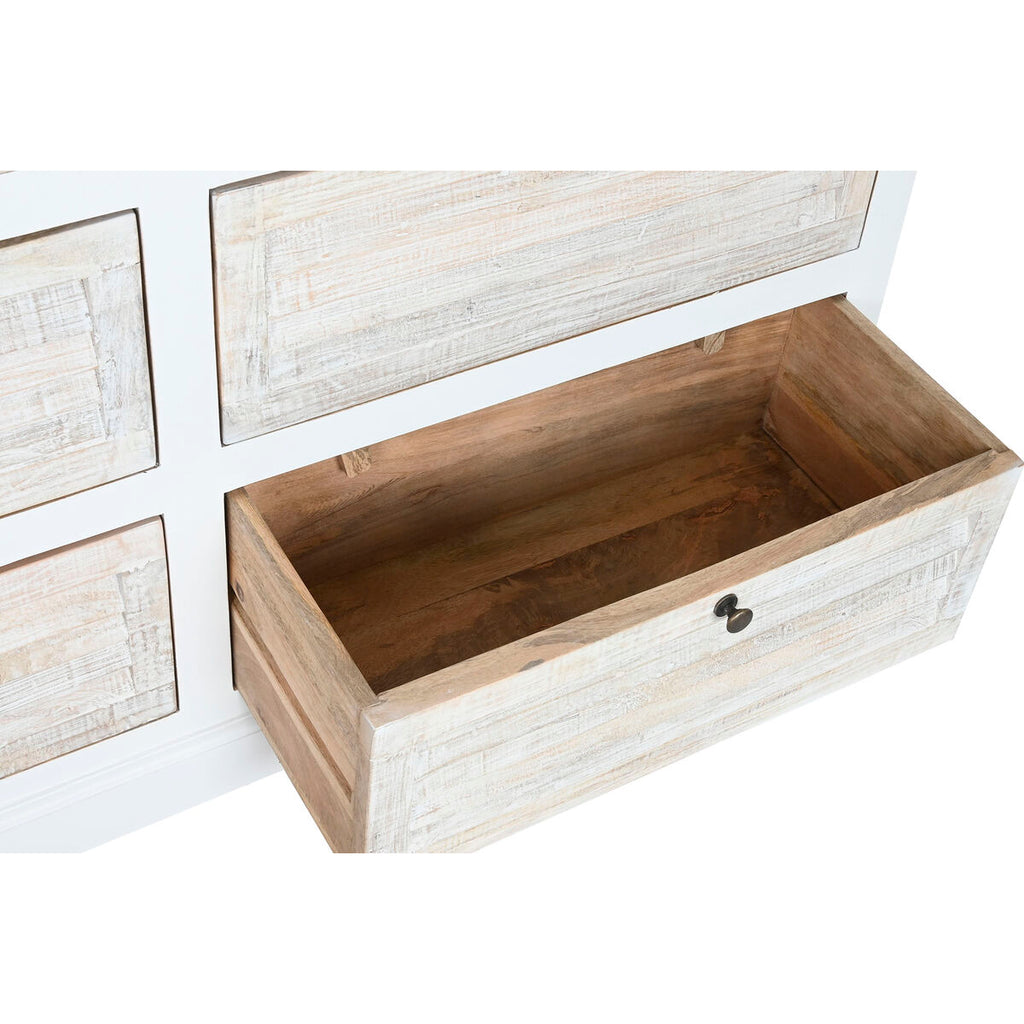 Cómoda blanca y natural de madera de mango, 150 x 40 x 100 cm — imagen 4