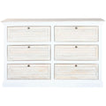 Cómoda blanca y natural de madera de mango, 150 x 40 x 100 cm