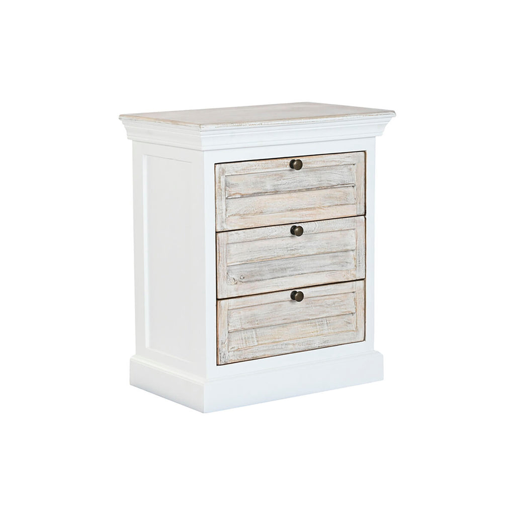 Mesita de noche de madera de mango, blanco