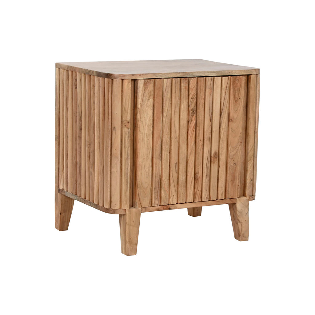 Mesita de noche de madera de acacia, marrón