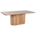 Mesa de comedor escandinava marrón de acacia, 200 x 100 cm
