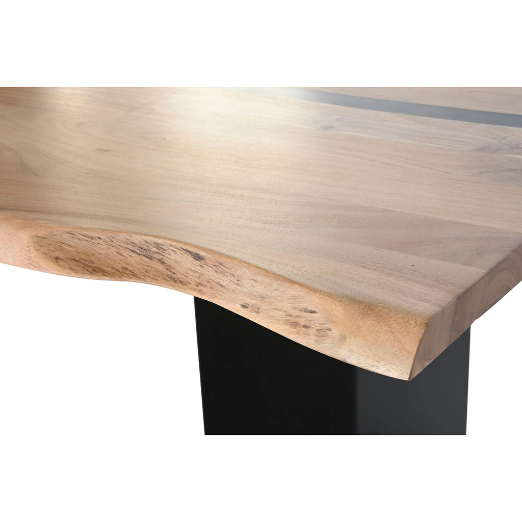 Mesa de comedor moderna de metal y madera de acacia, 200 x 100 x 76 cm — imagen 3