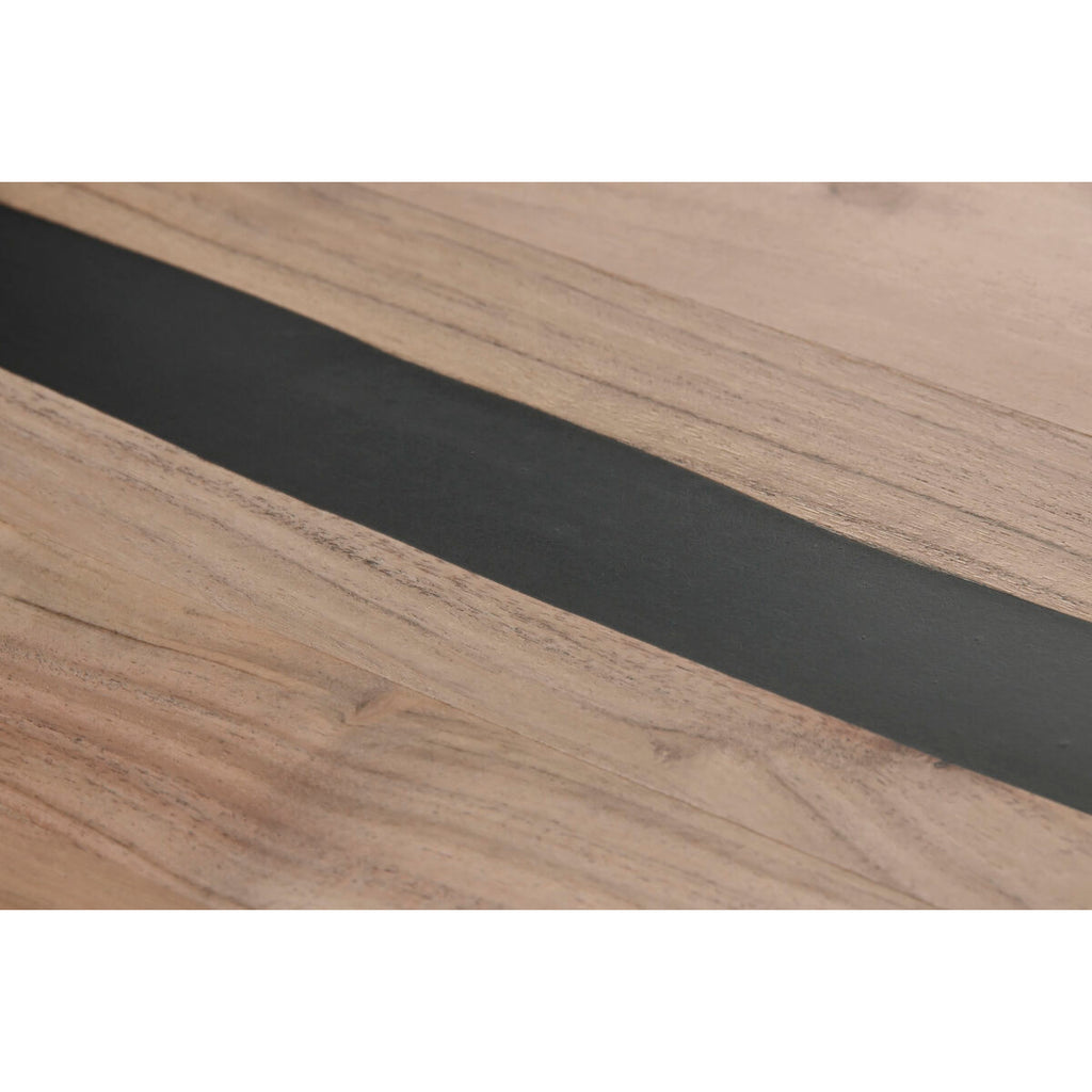 Mesa de comedor moderna de metal y madera de acacia, 200 x 100 x 76 cm — imagen 4