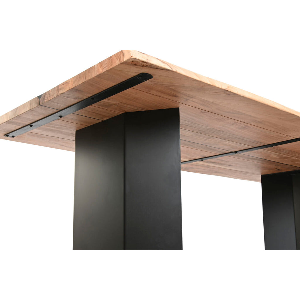 Mesa de comedor moderna de metal y madera de acacia, 200 x 100 x 76 cm — imagen 5