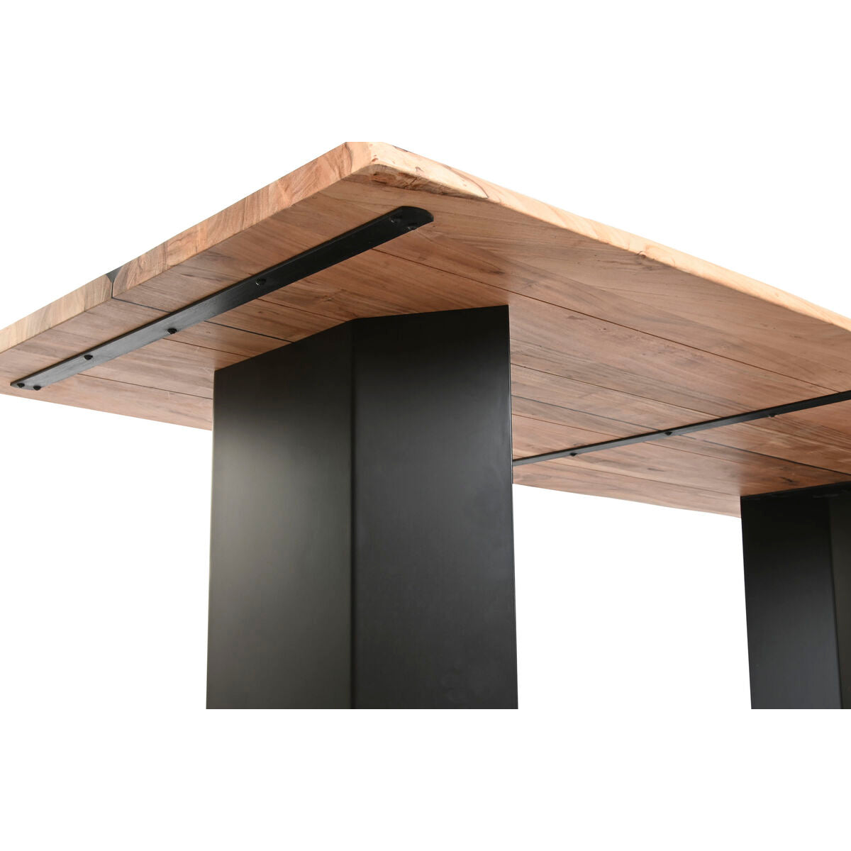Mesa de comedor moderna de metal y madera de acacia, 200 x 100 x 76 cm — imagen 5