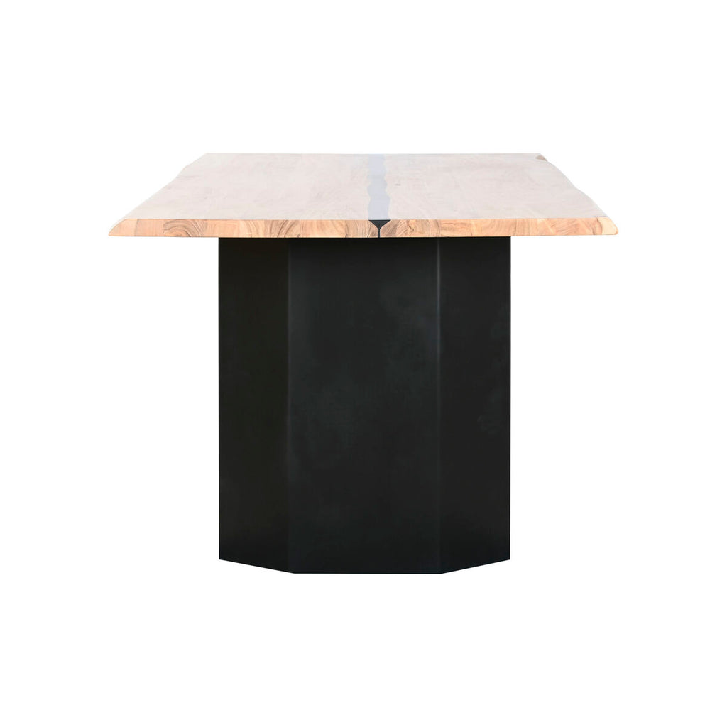 Mesa de comedor moderna de metal y madera de acacia, 200 x 100 x 76 cm — imagen 7