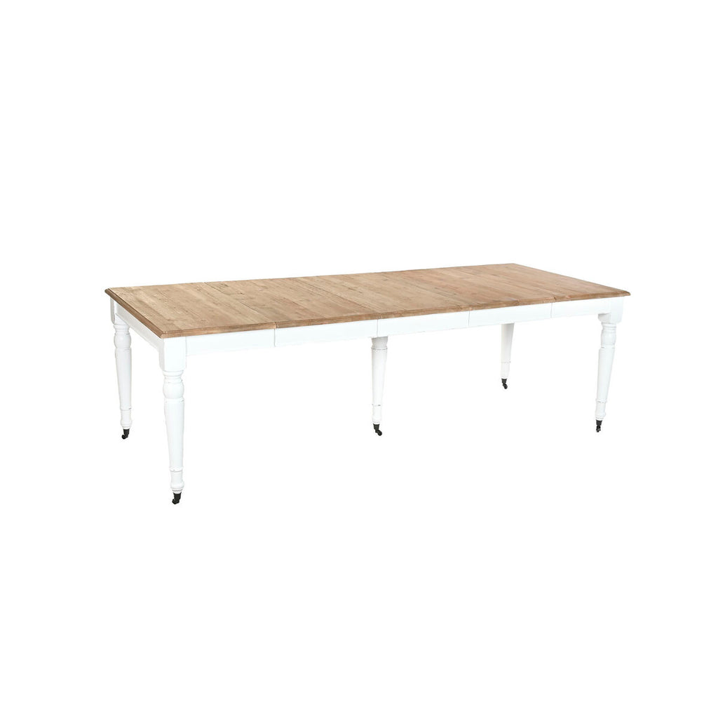 Mesa de comedor extensible de abeto blanco, 100 x 100 x 78 cm