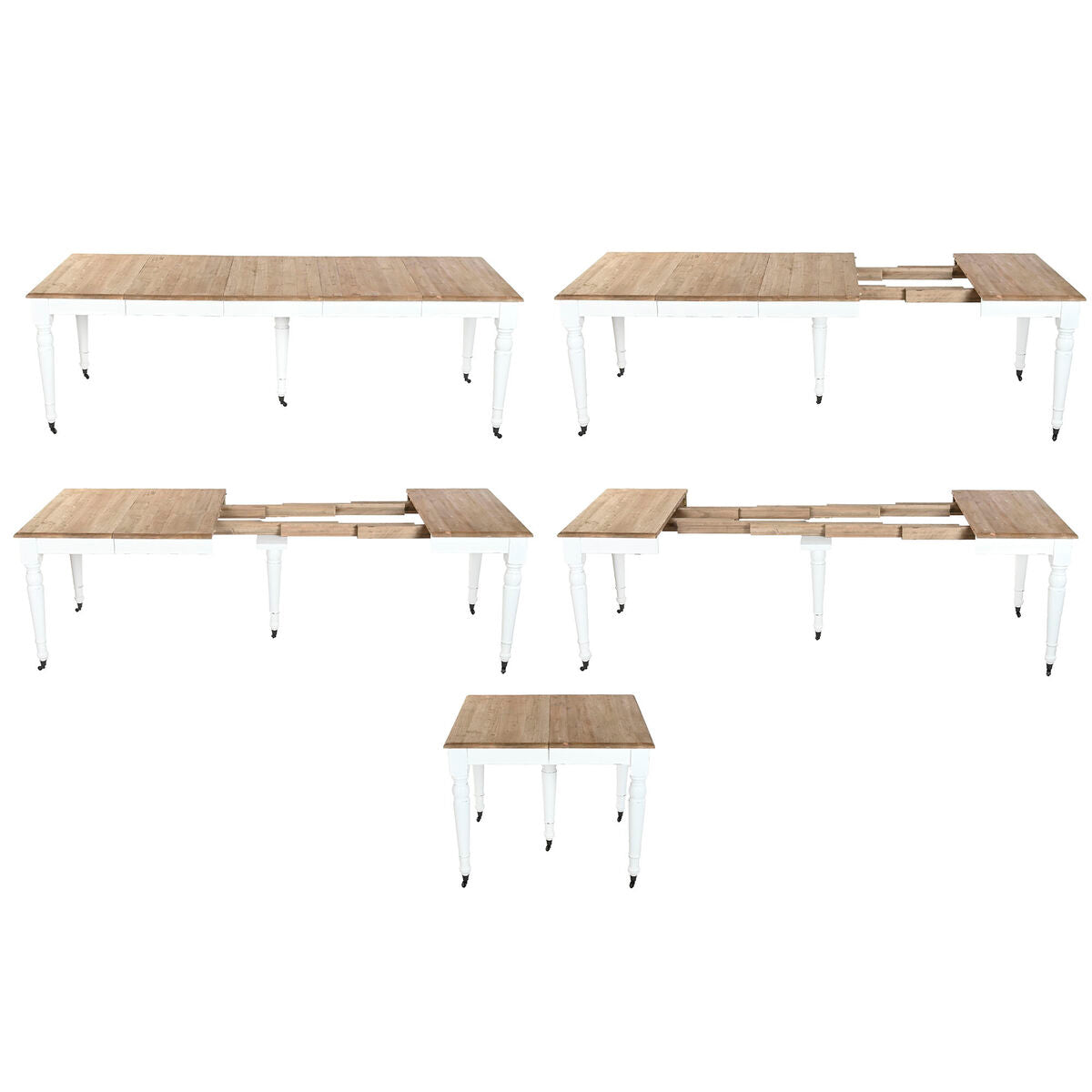 Mesa de comedor extensible de abeto blanco, 100 x 100 x 78 cm — imagen 6