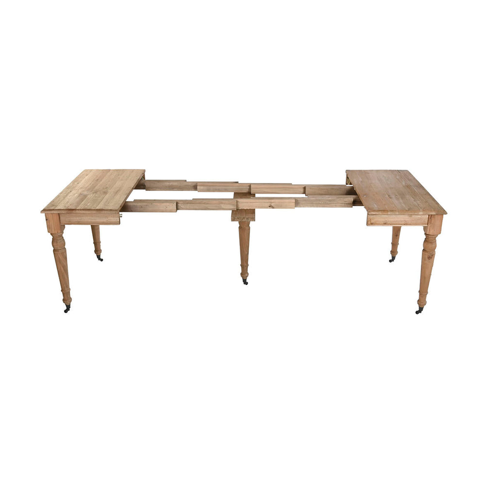 Mesa de comedor extensible de abeto natural, 100 x 100 x 78 cm — imagen 3