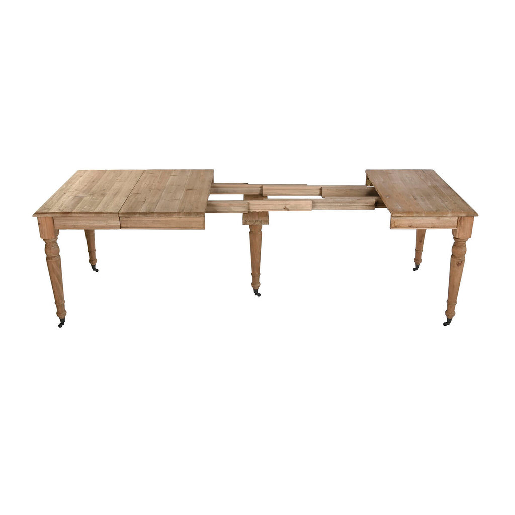 Mesa de comedor extensible de abeto natural, 100 x 100 x 78 cm — imagen 4