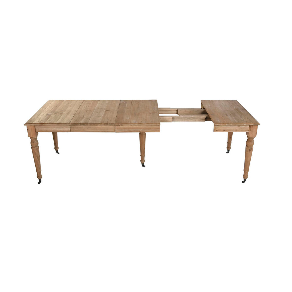 Mesa de comedor extensible de abeto natural, 100 x 100 x 78 cm — imagen 5