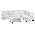 Sofá cama moderno beige de poliéster, 285 x 260 x 90 cm