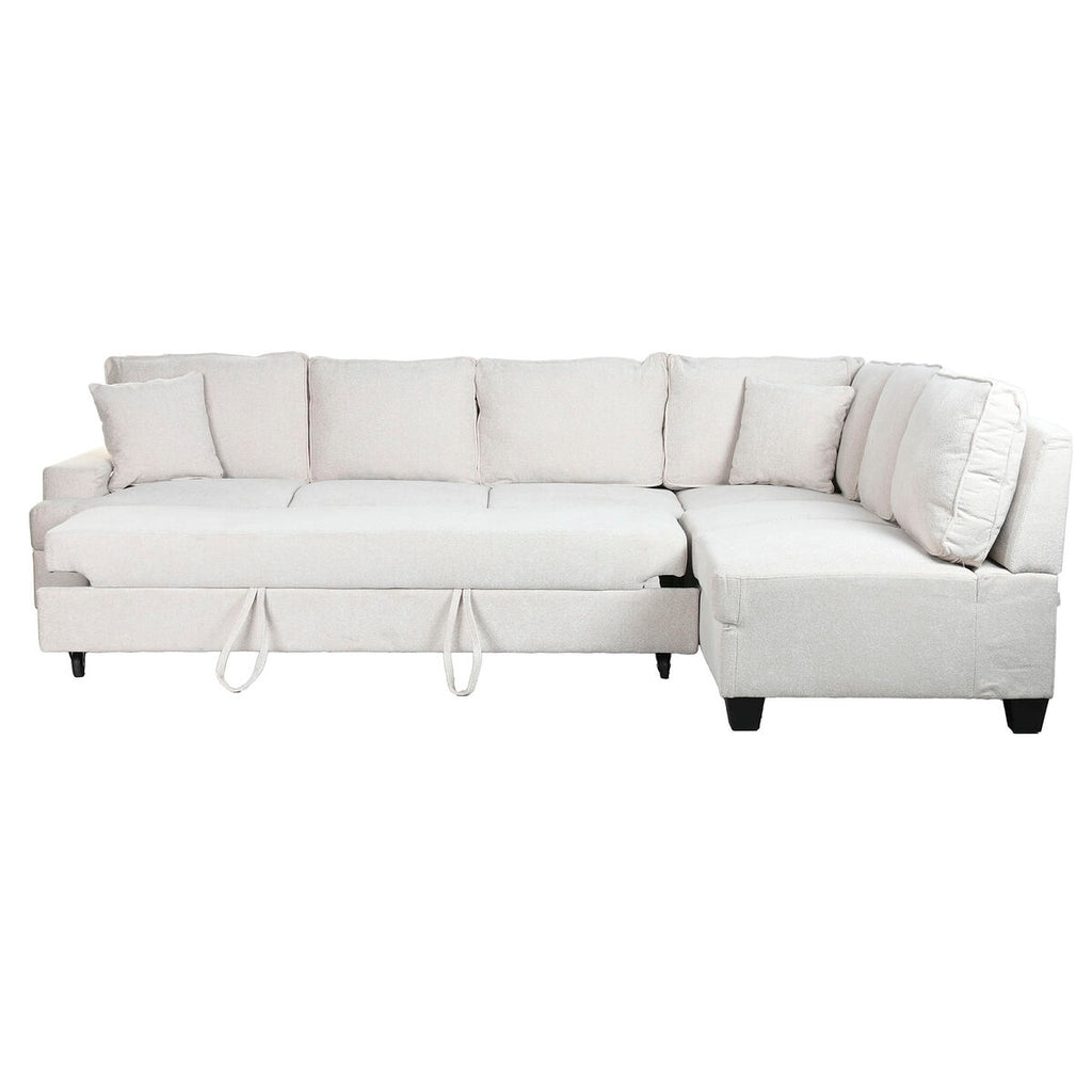Sofá cama moderno beige de poliéster, 285 x 260 x 90 cm — imagen 14