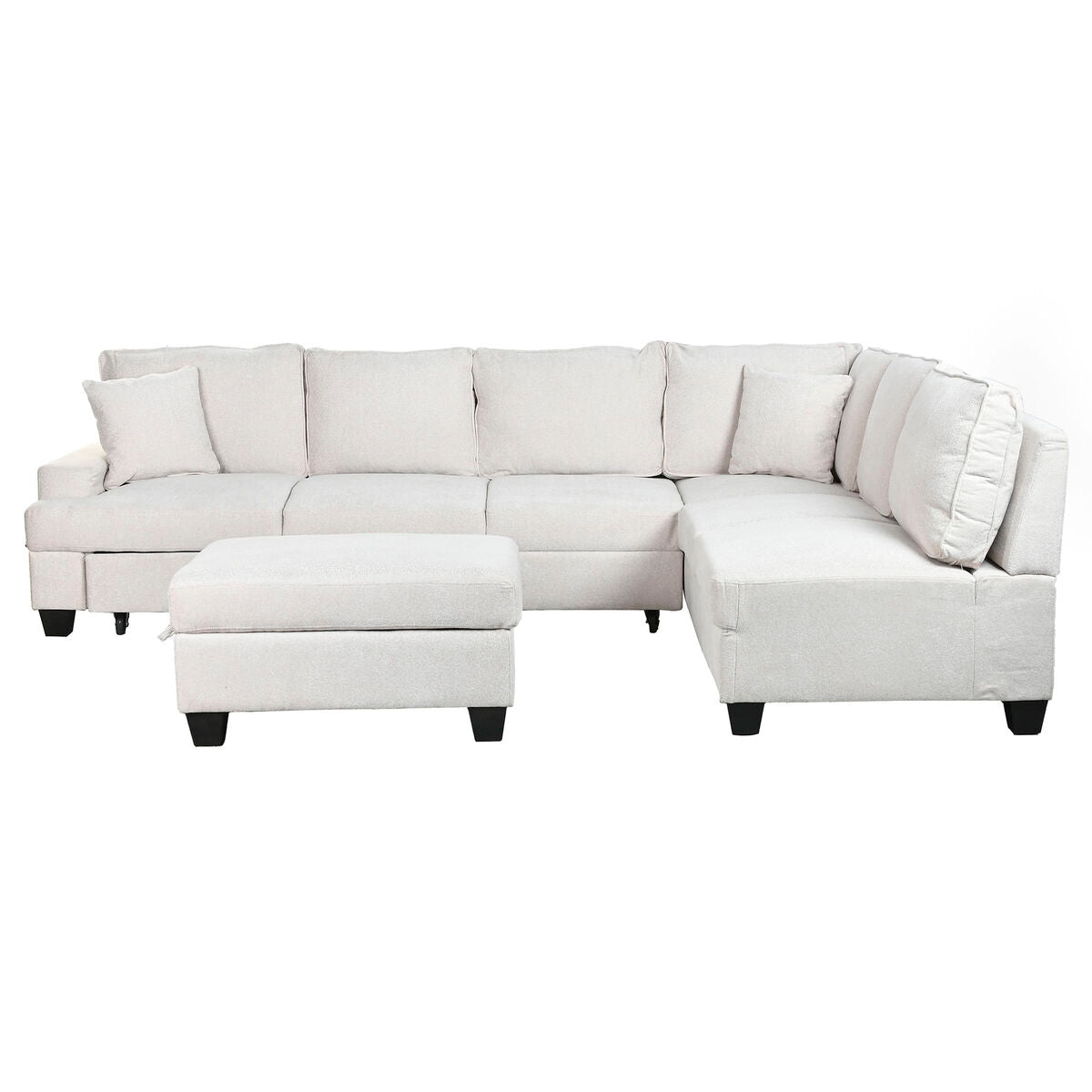Sofá cama moderno beige de poliéster, 285 x 260 x 90 cm — imagen 15