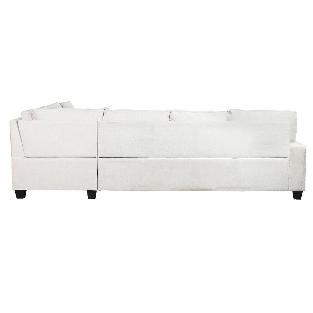 Sofá cama moderno beige de poliéster, 285 x 260 x 90 cm — imagen 8