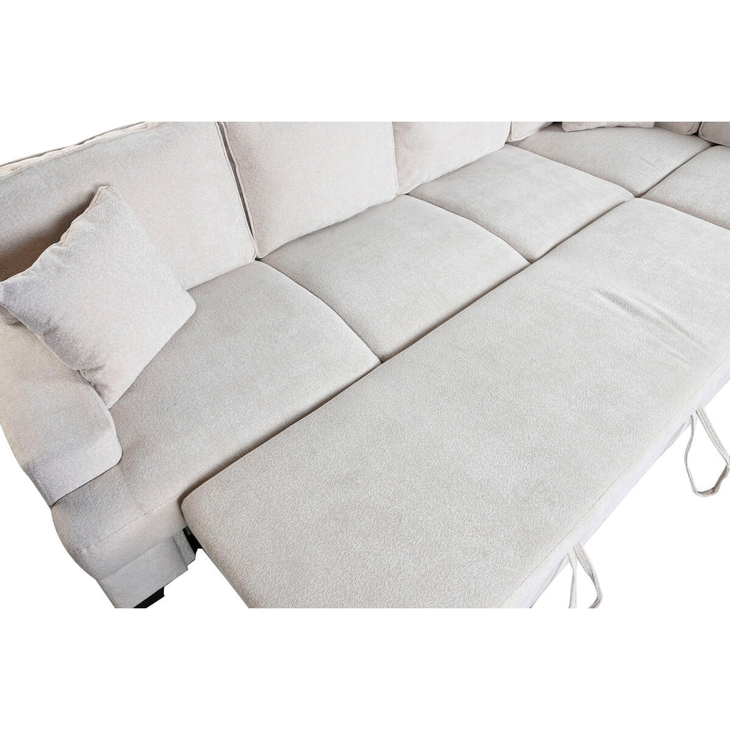 Sofá cama moderno beige de poliéster, 285 x 260 x 90 cm — imagen 10
