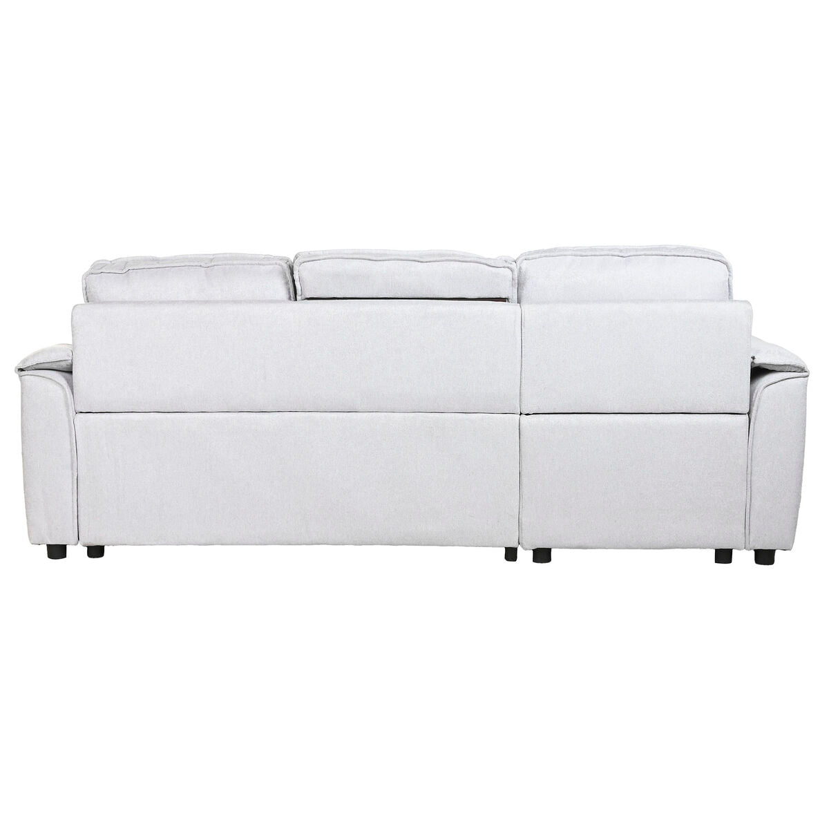 Sofá cama de poliéster gris claro, 220 x 153 x 88 cm — imagen 2