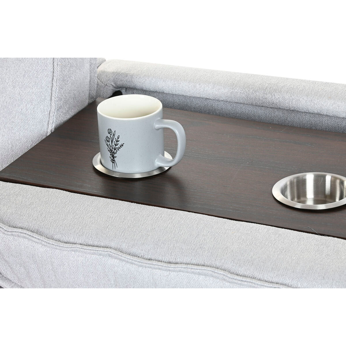 Sofá cama de poliéster gris claro, 220 x 153 x 88 cm — imagen 11