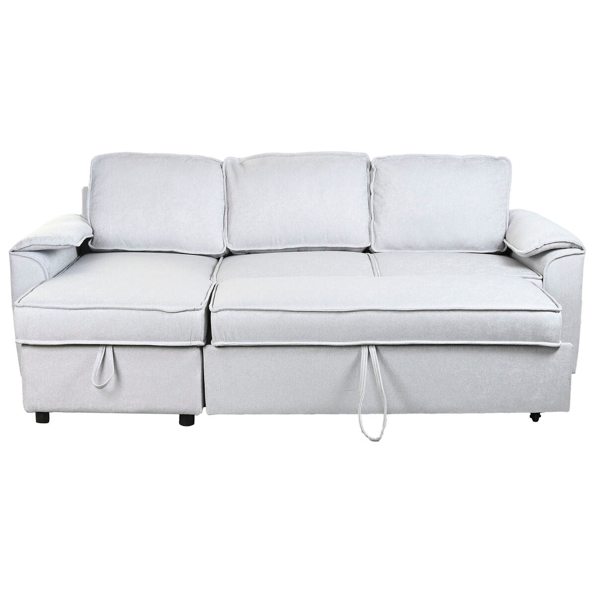 Sofá cama de poliéster gris claro, 220 x 153 x 88 cm — imagen 13