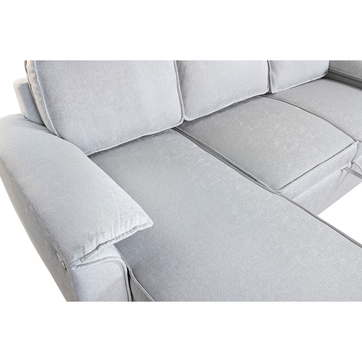 Sofá cama de poliéster gris claro, 220 x 153 x 88 cm — imagen 10