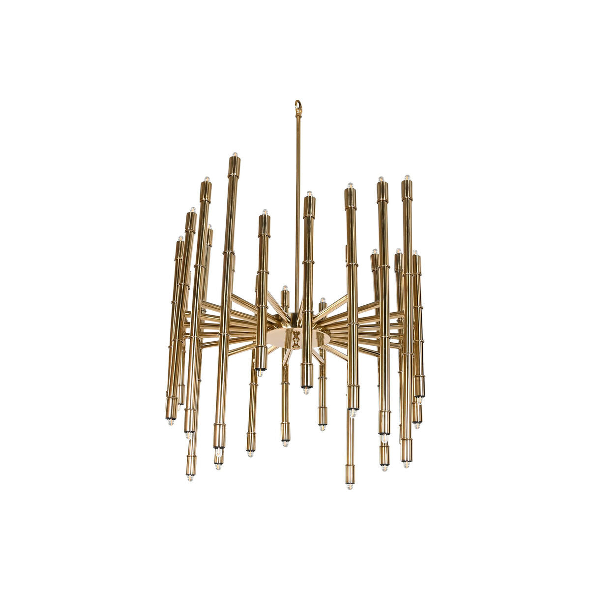 Lámpara de techo dorada de metal y acero, 74 x 74 x 138 cm — imagen 3